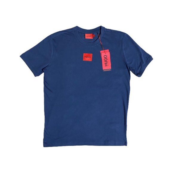 NWT HUGO BOSS Men's Navy Red logo label Crew-neck T-Shirt Size S, M, L, XL, XXL - Picture 2 of 6